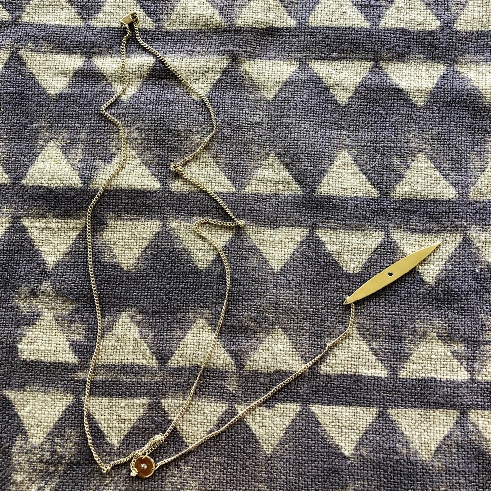 Jennifer Zeuner Gold Vermeil Diamond and Sapphire Lariat